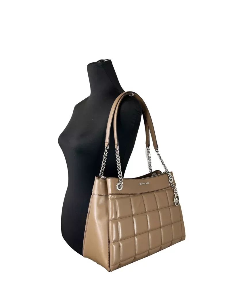 Michael Kors Susan Medium Chain Shoulder Tote Bag Driftwood - Image 4