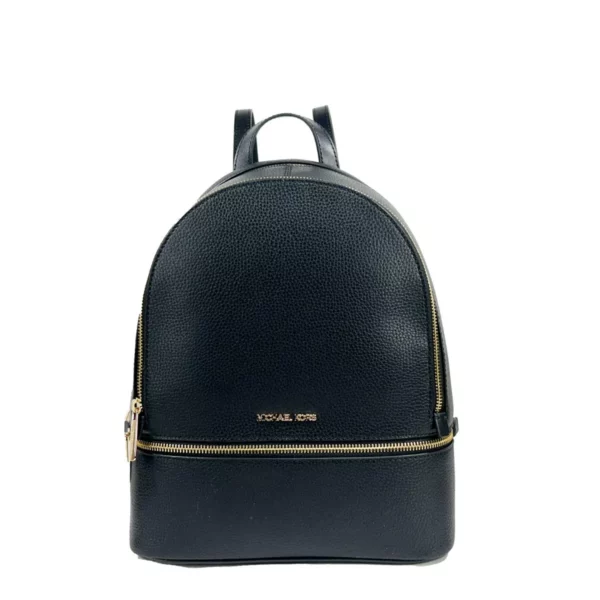 Michael Kors Rhea Medium Leather Backpack Bookbag Black
