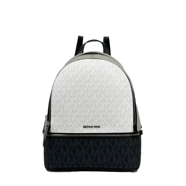 Michael Kors Rhea Medium PVC Backpack Bookbag Optic White Multi