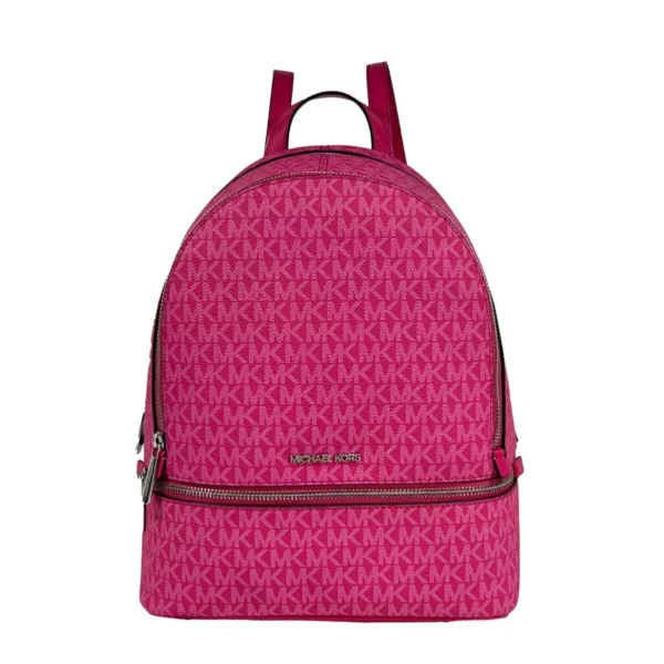 Michael Kors Rhea Medium PVC Backpack Bookbag Dragon Fruit