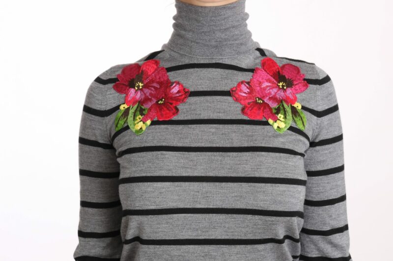 Dolce & Gabbana Elegant Embroidered Cashmere-Silk Sweater - Image 3