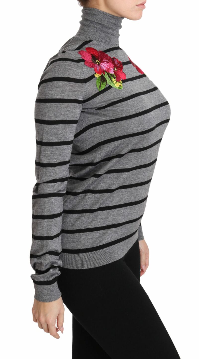 Dolce & Gabbana Elegant Embroidered Cashmere-Silk Sweater - Image 5