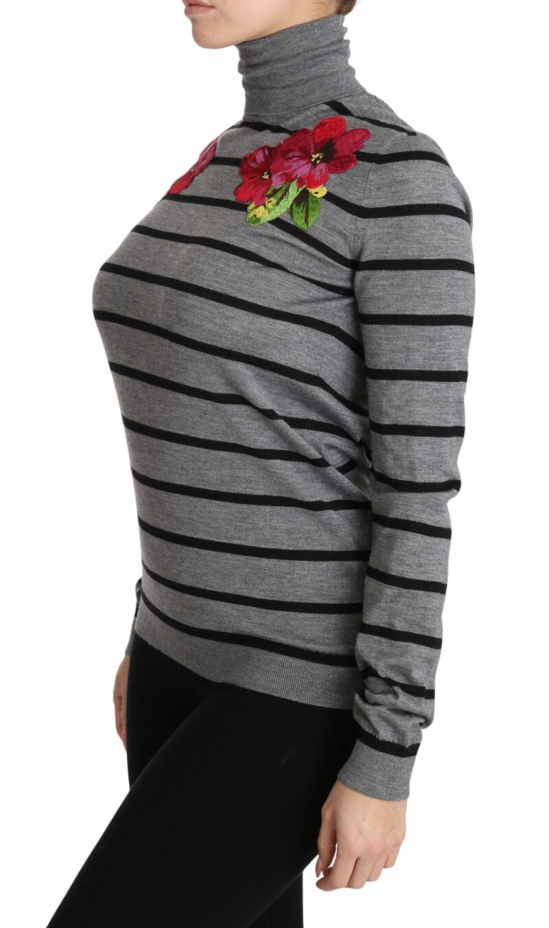 Dolce & Gabbana Elegant Embroidered Cashmere-Silk Sweater - Image 6