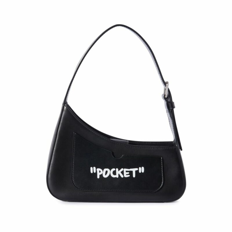 Off-White Black Leather Crossbody Bag - Image 2