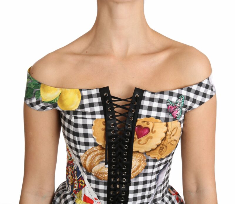 Dolce & Gabbana Chic Checkered Corset Top Blouse - Image 3