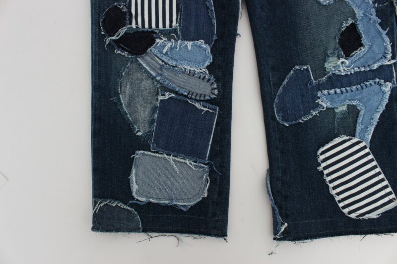 Dolce & Gabbana Chic Blue Patchwork Denim Shorts - Image 7