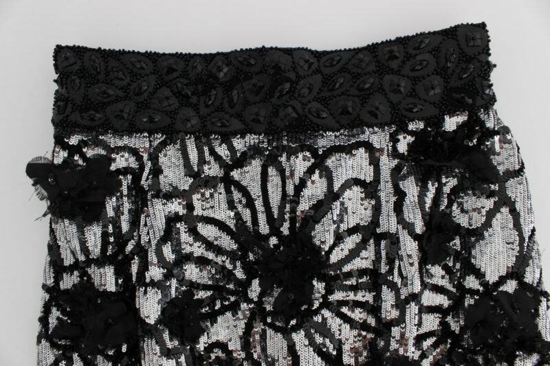Dolce & Gabbana Sequined High Waist Designer Mini Shorts - Image 5