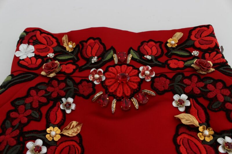 Dolce & Gabbana Elegant Silk High Waist Embroidered Shorts - Image 5