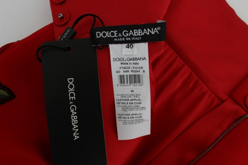 Dolce & Gabbana Elegant Silk High Waist Embroidered Shorts - Image 7