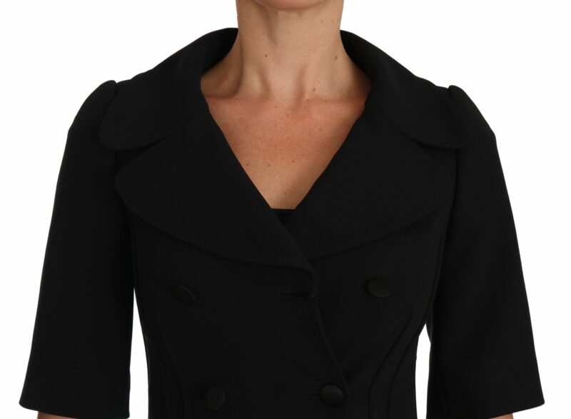Dolce & Gabbana Elegant Black Cropped Wool Blazer - Image 4