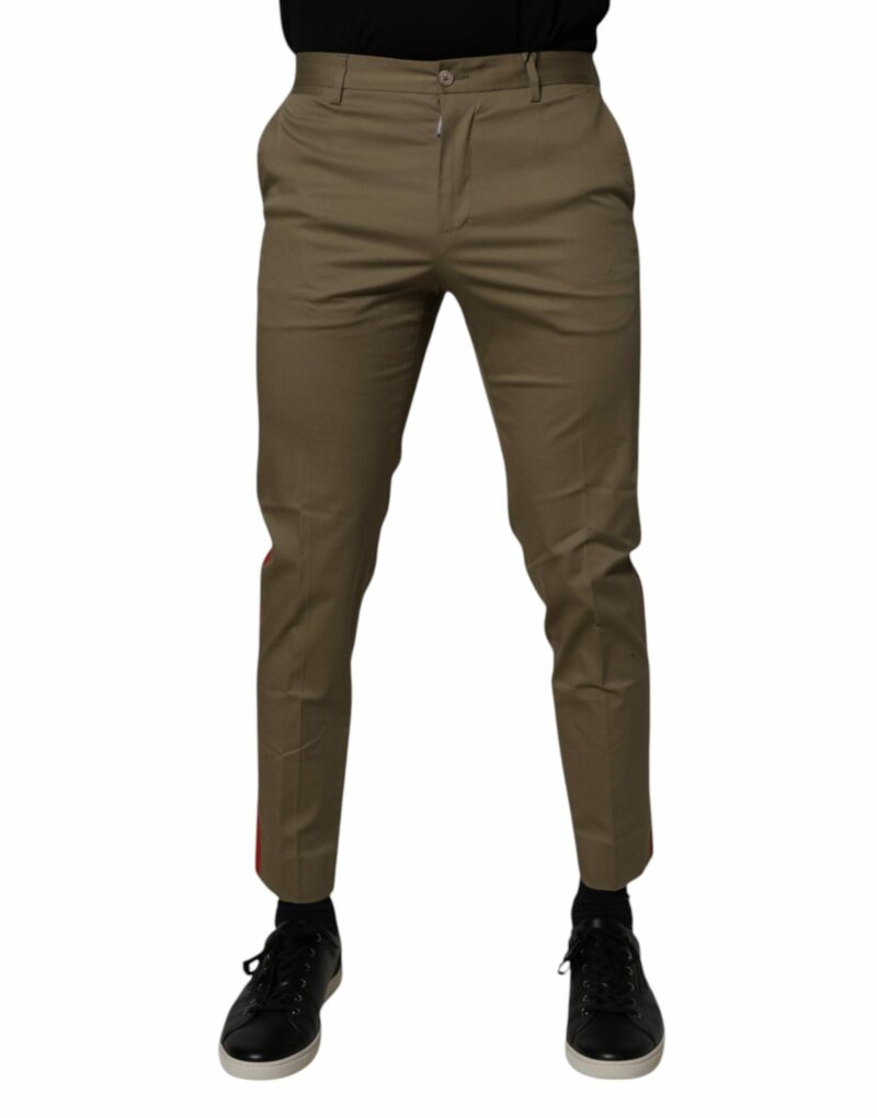 Dolce & Gabbana Dark Khaki Cotton Tapered Pants - Image 2