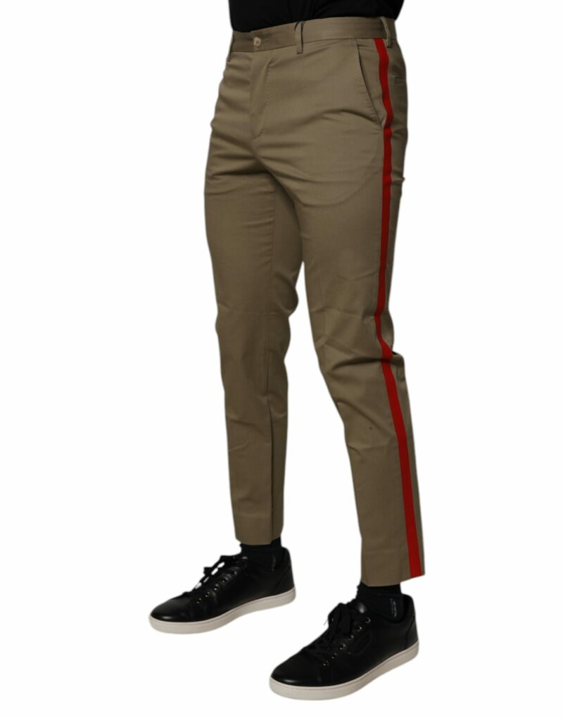 Dolce & Gabbana Dark Khaki Cotton Tapered Pants - Image 3