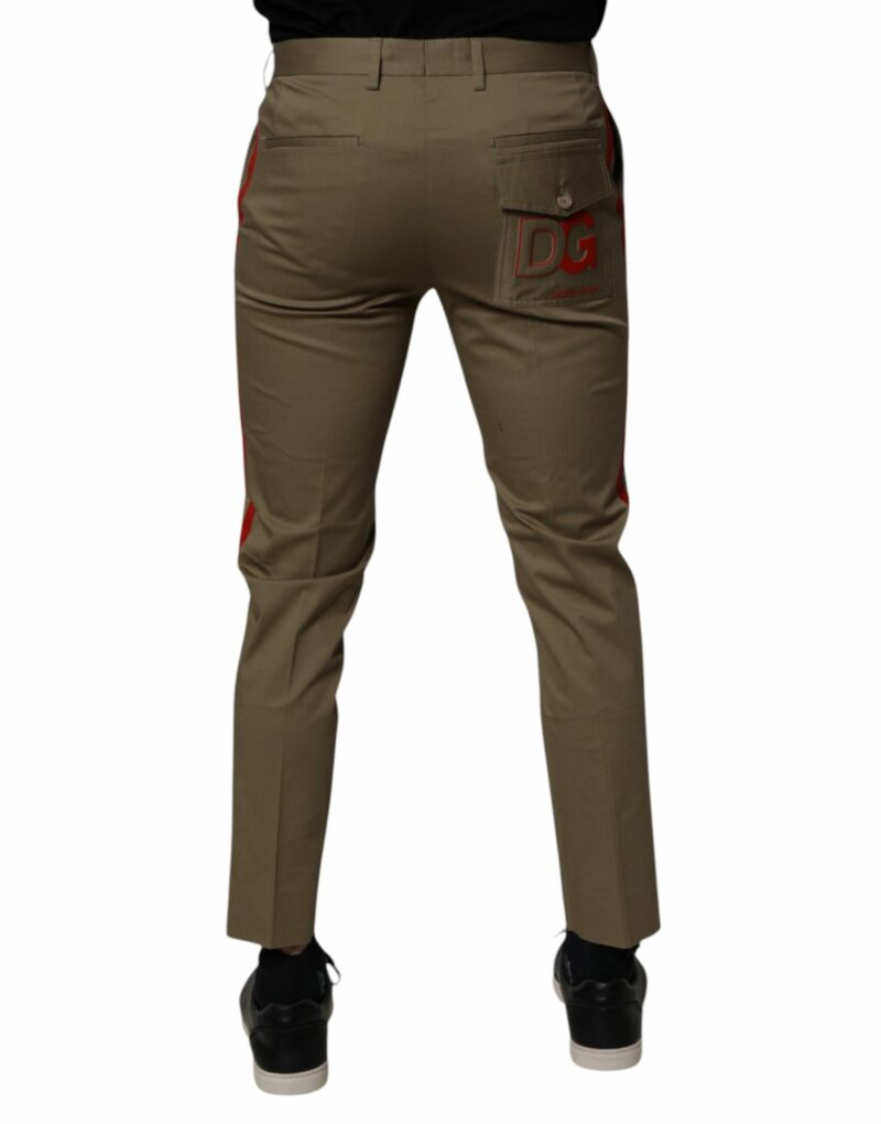 Dolce & Gabbana Dark Khaki Cotton Tapered Pants - Image 4