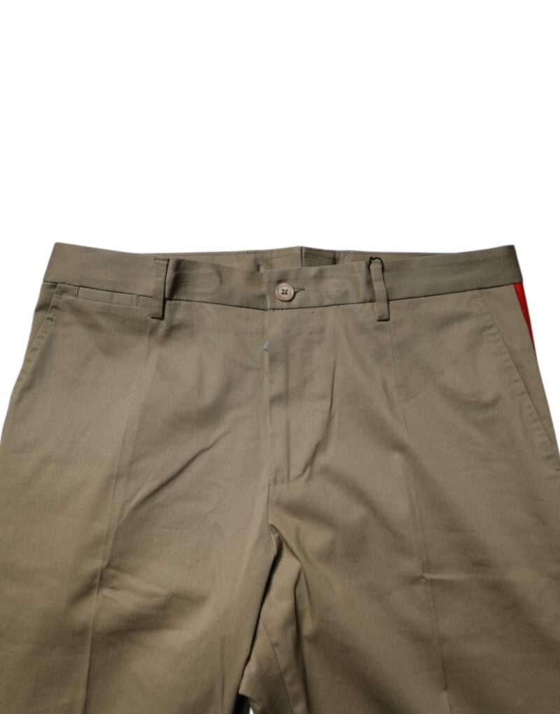 Dolce & Gabbana Dark Khaki Cotton Tapered Pants - Image 5