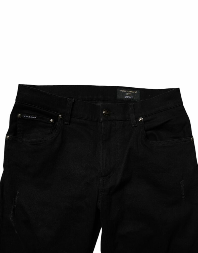 Dolce & Gabbana Black Cotton Stretch Skinny Men Denim Jeans - Image 5