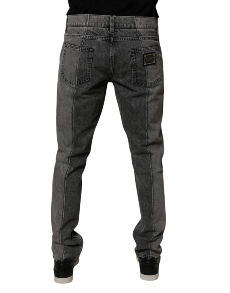 Dolce & Gabbana Two Tone Gray Cotton Denim Jeans - Image 4