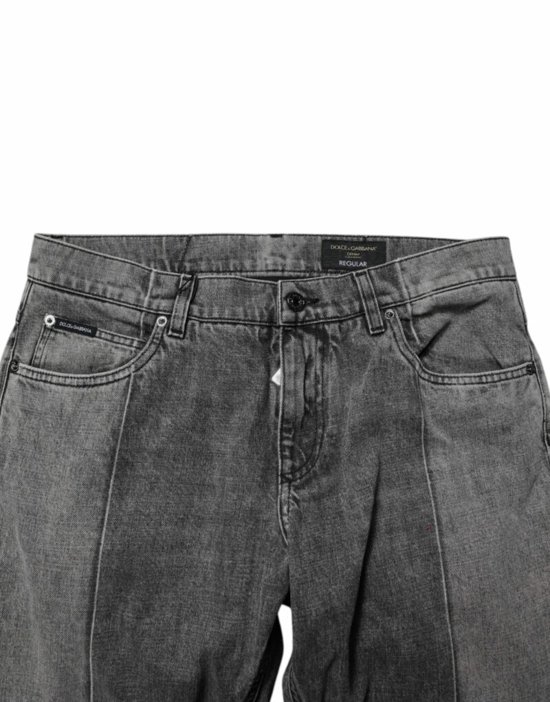 Dolce & Gabbana Two Tone Gray Cotton Denim Jeans - Image 5