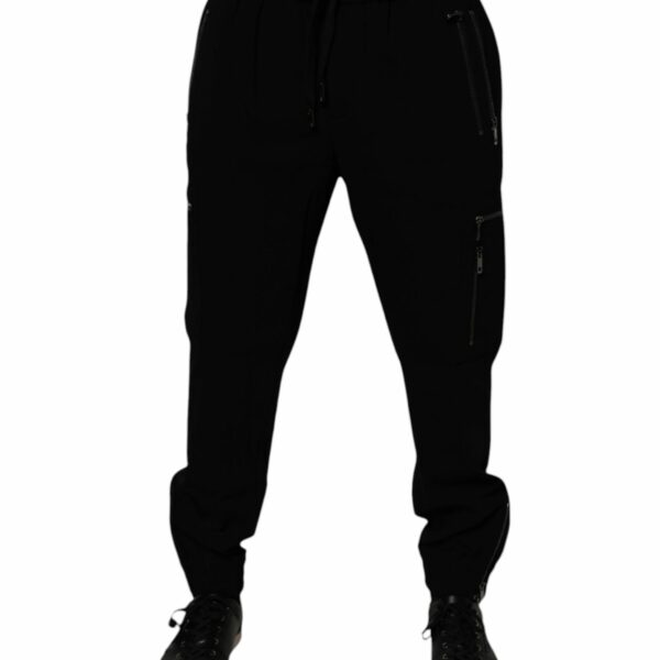 Dolce & Gabbana Black Wool Stretch Jogger Pants