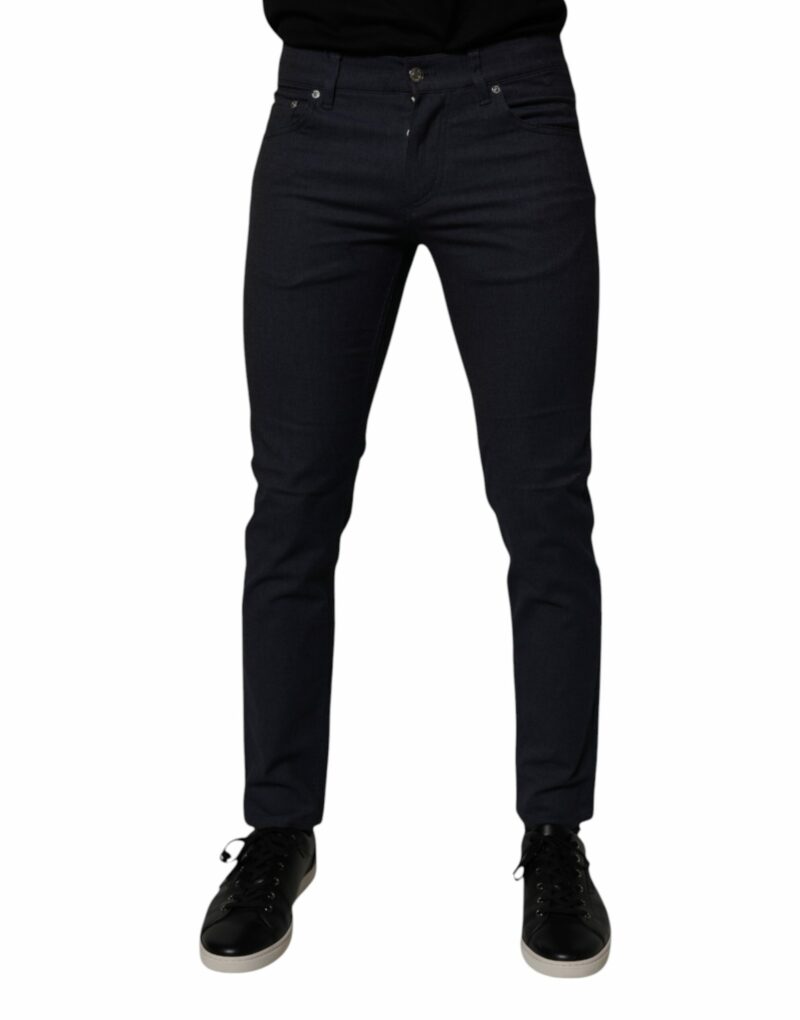 Dolce & Gabbana Dark Blue Cotton Stretch Skinny Denim Jeans - Image 2