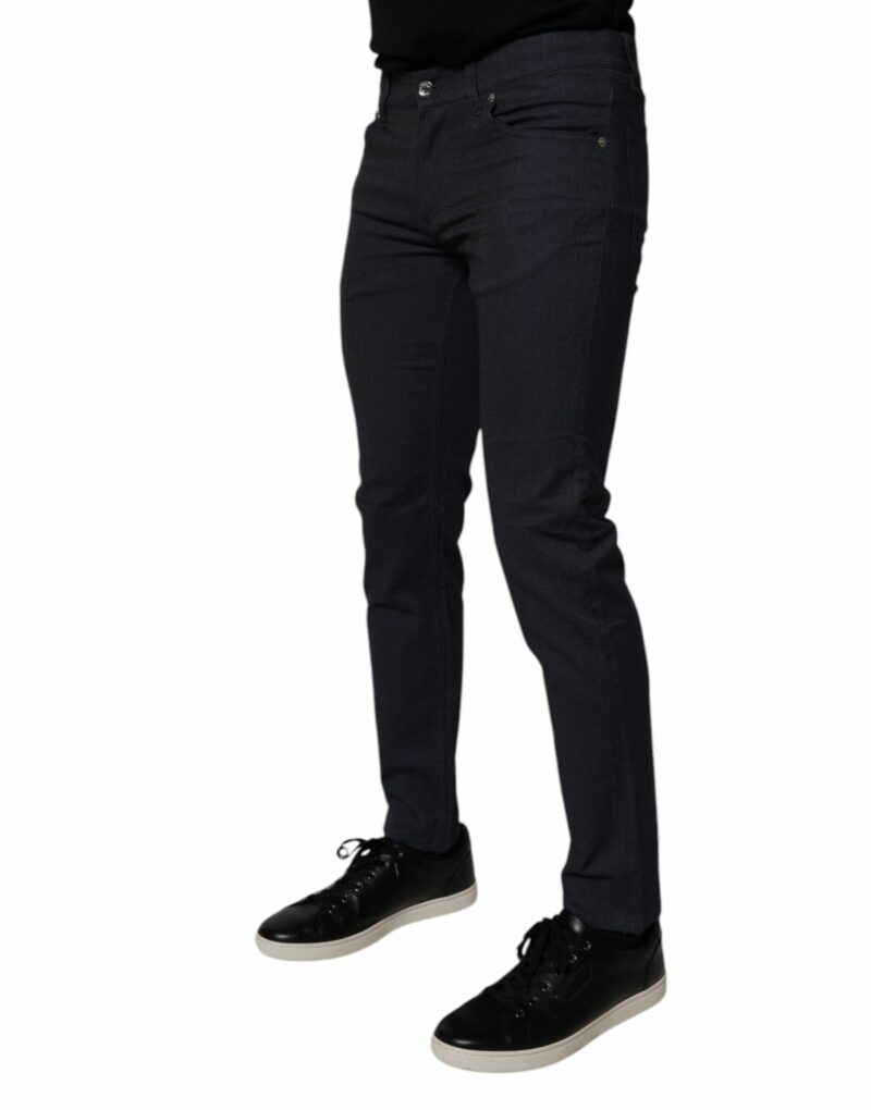 Dolce & Gabbana Dark Blue Cotton Stretch Skinny Denim Jeans - Image 3