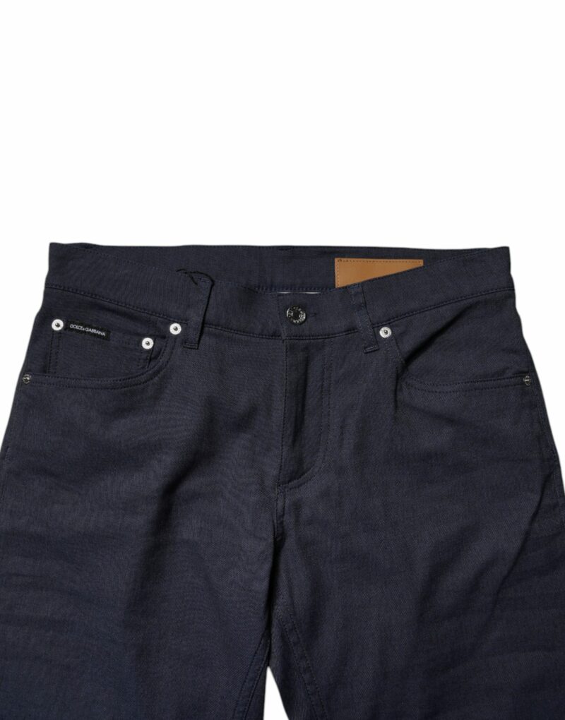 Dolce & Gabbana Dark Blue Cotton Stretch Skinny Denim Jeans - Image 5