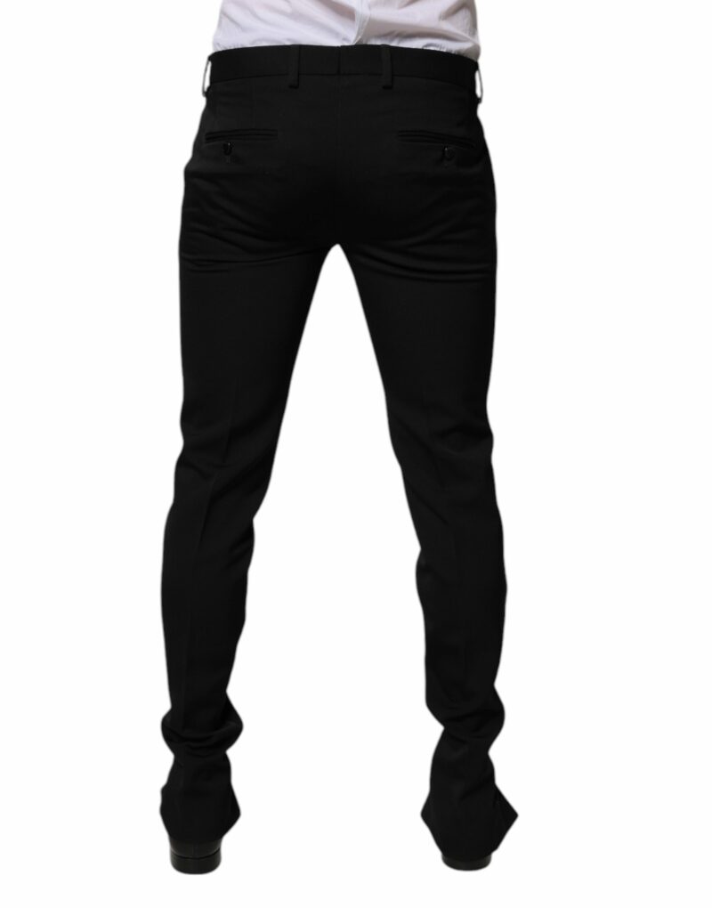 Dolce & Gabbana Black Wool Tapered Formal Dress Pants - Image 4