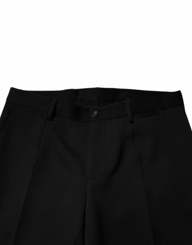 Dolce & Gabbana Black Wool Tapered Formal Dress Pants - Image 5