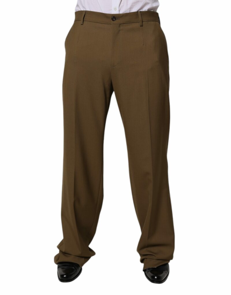 Dolce & Gabbana Brown Wool Straight Formal Dress Pants - Image 2