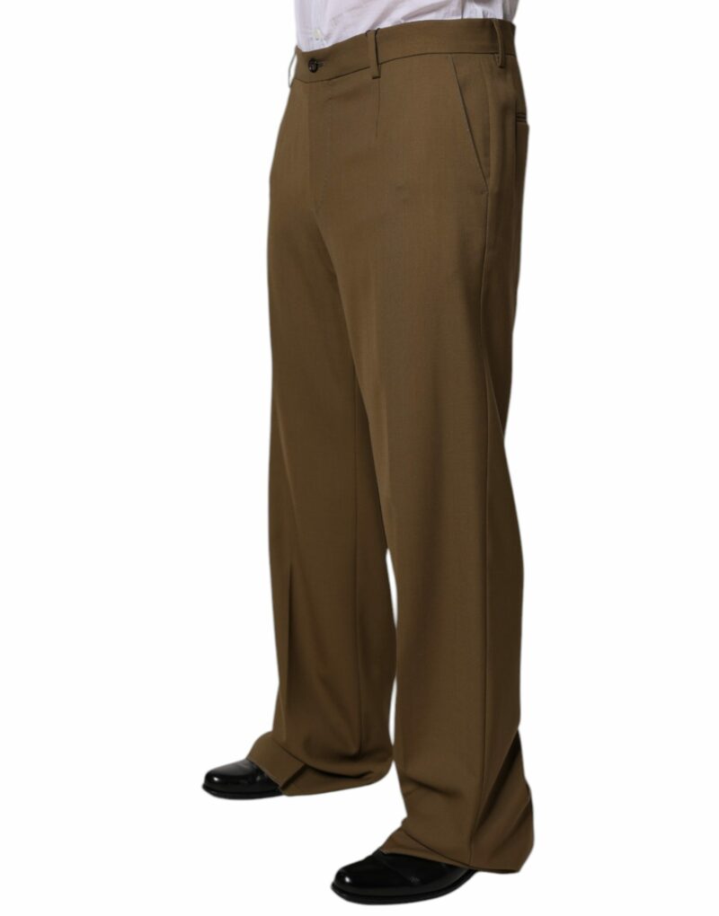 Dolce & Gabbana Brown Wool Straight Formal Dress Pants - Image 3