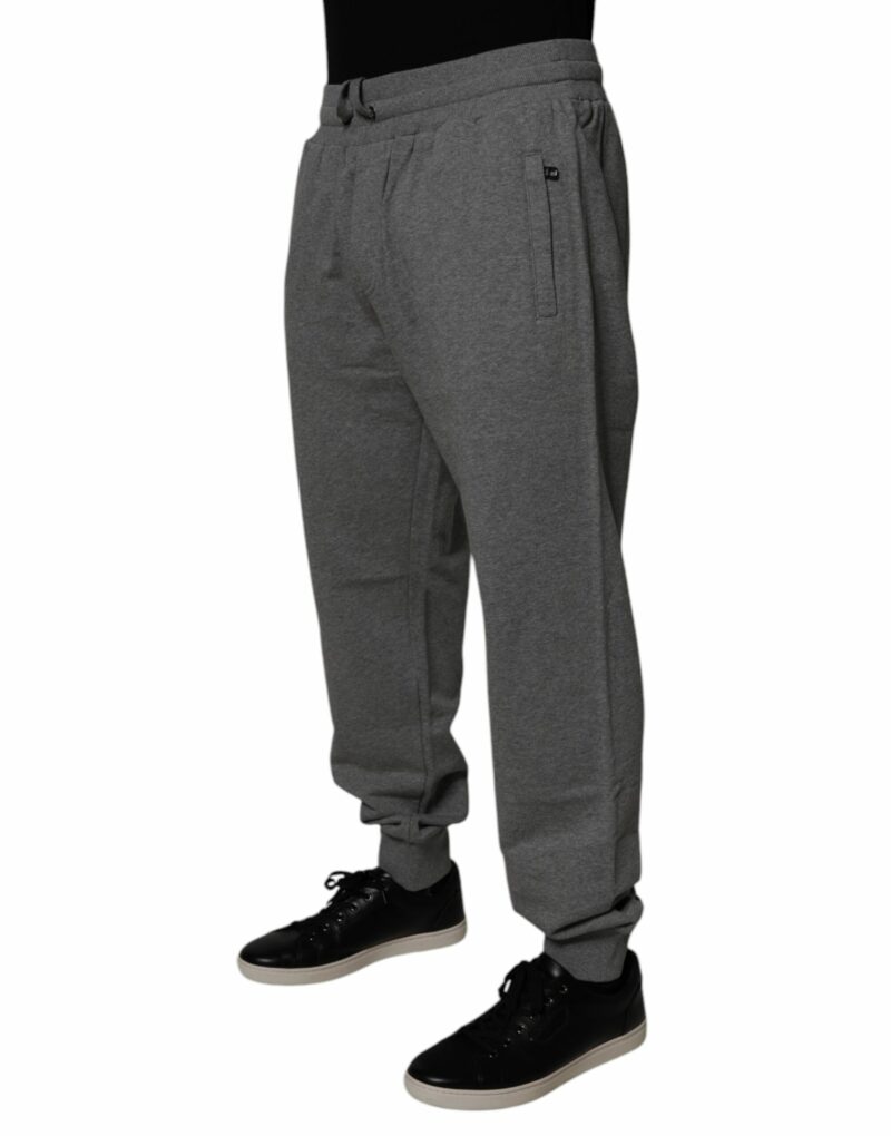 Dolce & Gabbana Gray Logo Cotton Jogger Men Sweatpants Pants - Image 3