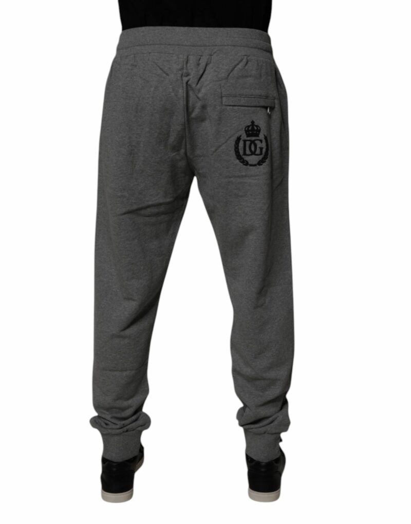 Dolce & Gabbana Gray Logo Cotton Jogger Men Sweatpants Pants - Image 4