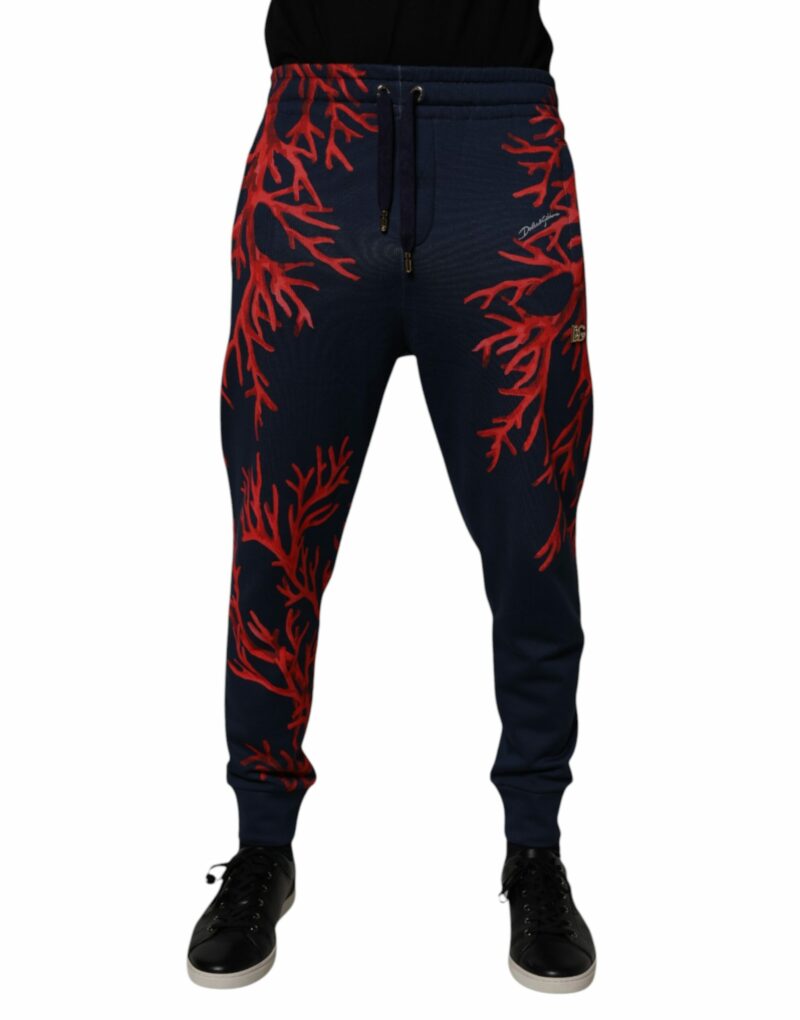 Dolce & Gabbana Dark Blue Corals Jogger Men Sweatpants Pants - Image 2