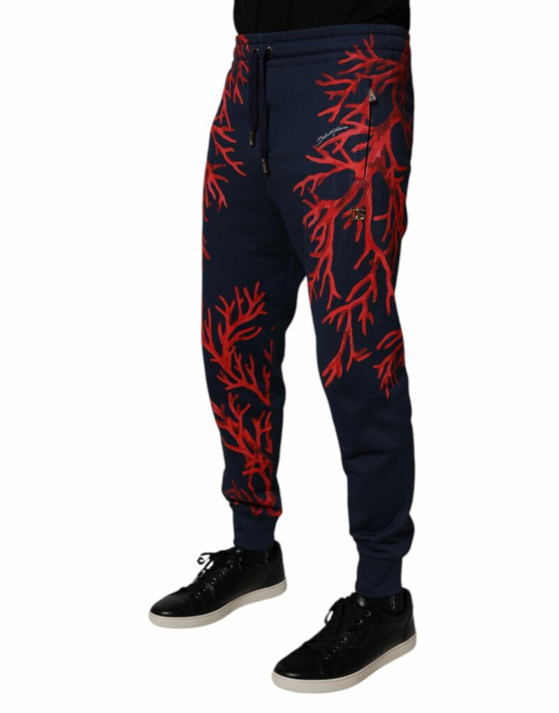 Dolce & Gabbana Dark Blue Corals Jogger Men Sweatpants Pants - Image 3