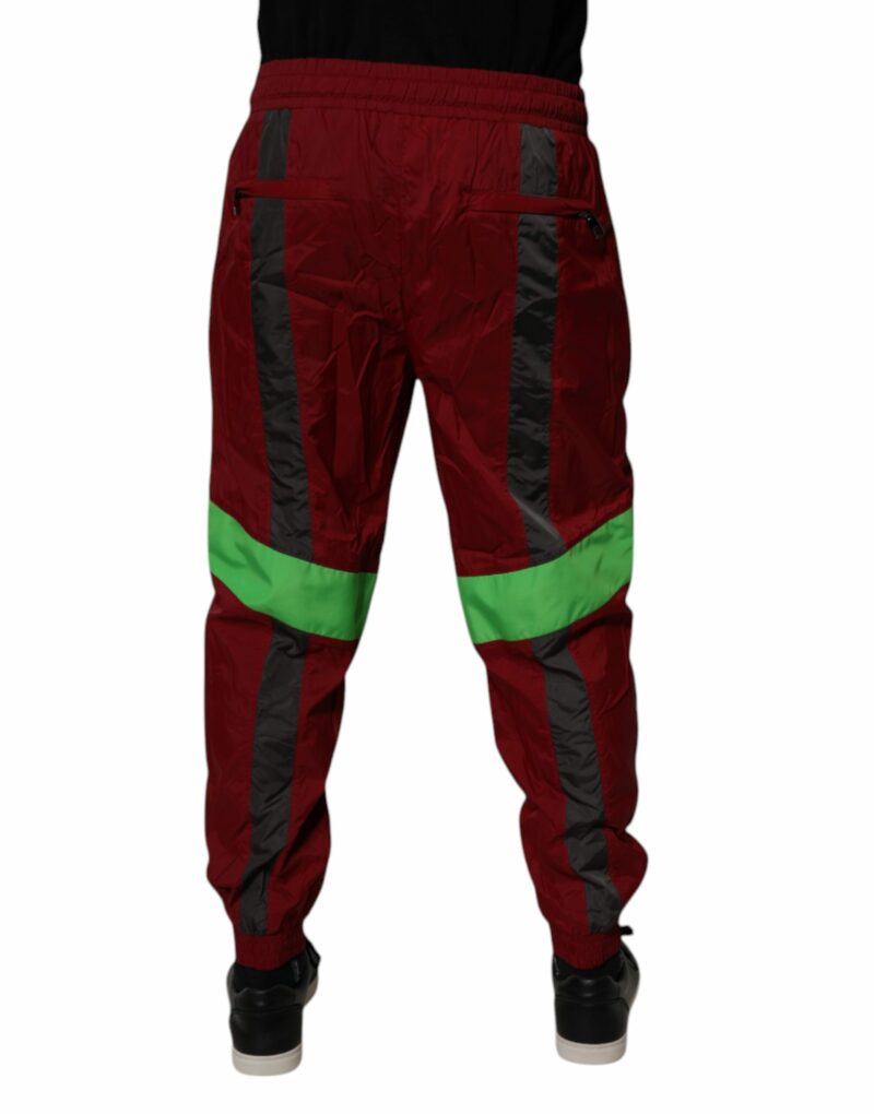 Dolce & Gabbana Maroon Nylon Men Jogger Sweatpants Pants - Image 4