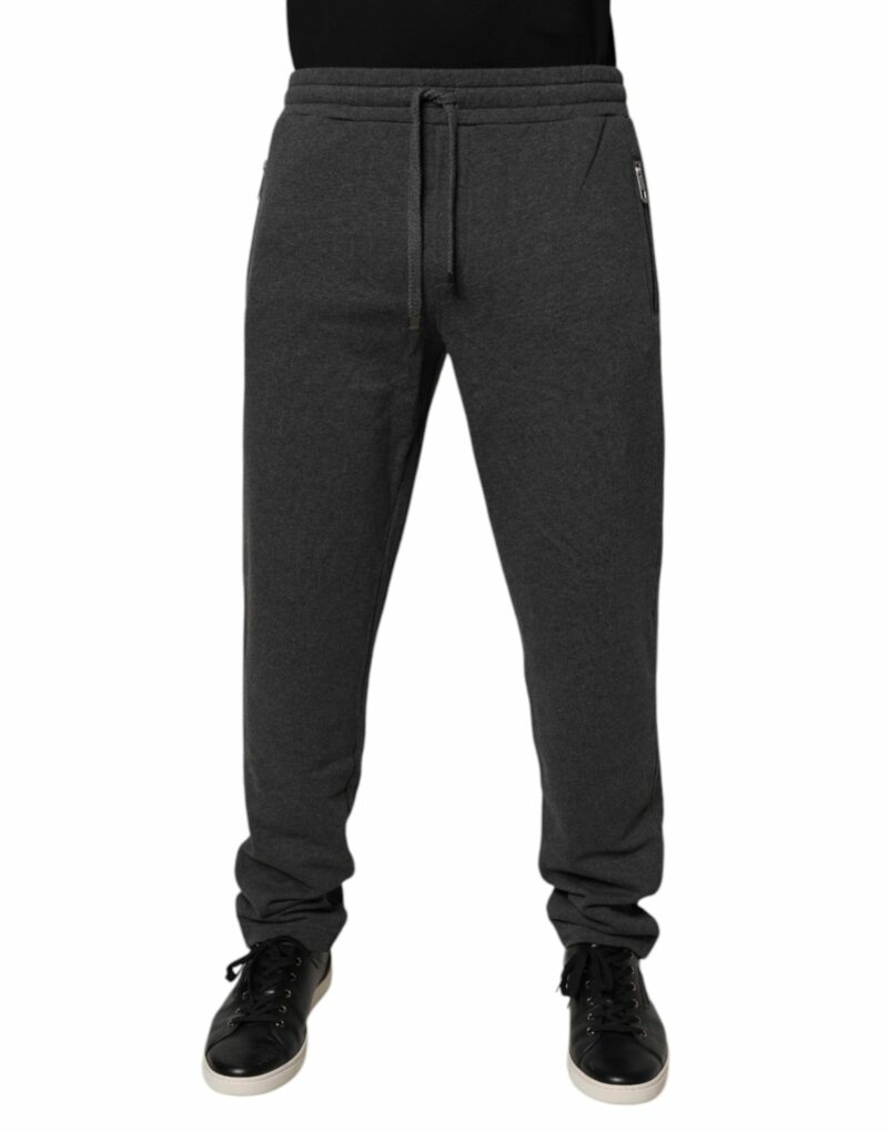 Dolce & Gabbana Dark Gray Cotton Men Jogger Sweatpants Pants - Image 2