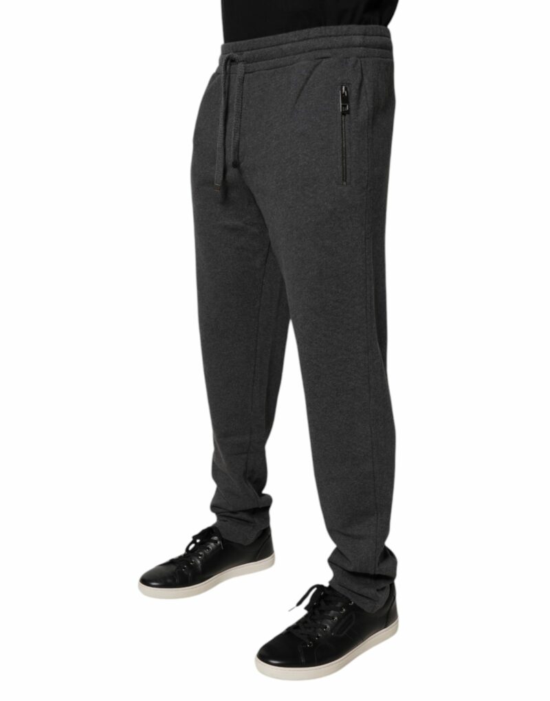 Dolce & Gabbana Dark Gray Cotton Men Jogger Sweatpants Pants - Image 3