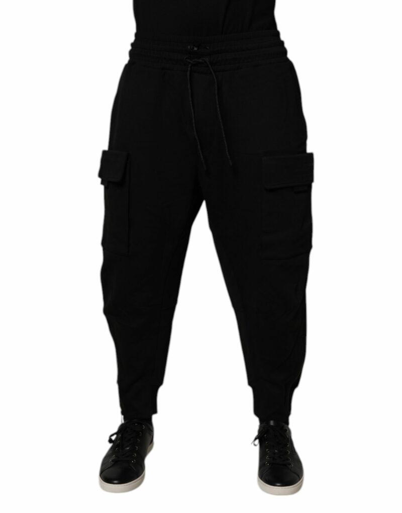 Dolce & Gabbana Black Cotton Men Cargo Jogger Sweatpants Pants - Image 2