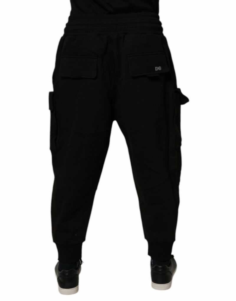 Dolce & Gabbana Black Cotton Men Cargo Jogger Sweatpants Pants - Image 4