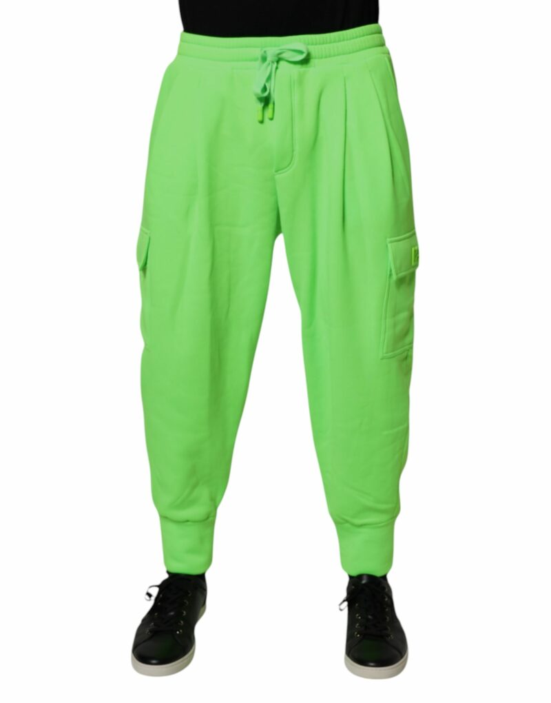 Dolce & Gabbana Neon Green Cargo Jogger Men Sweatpants Pants - Image 2