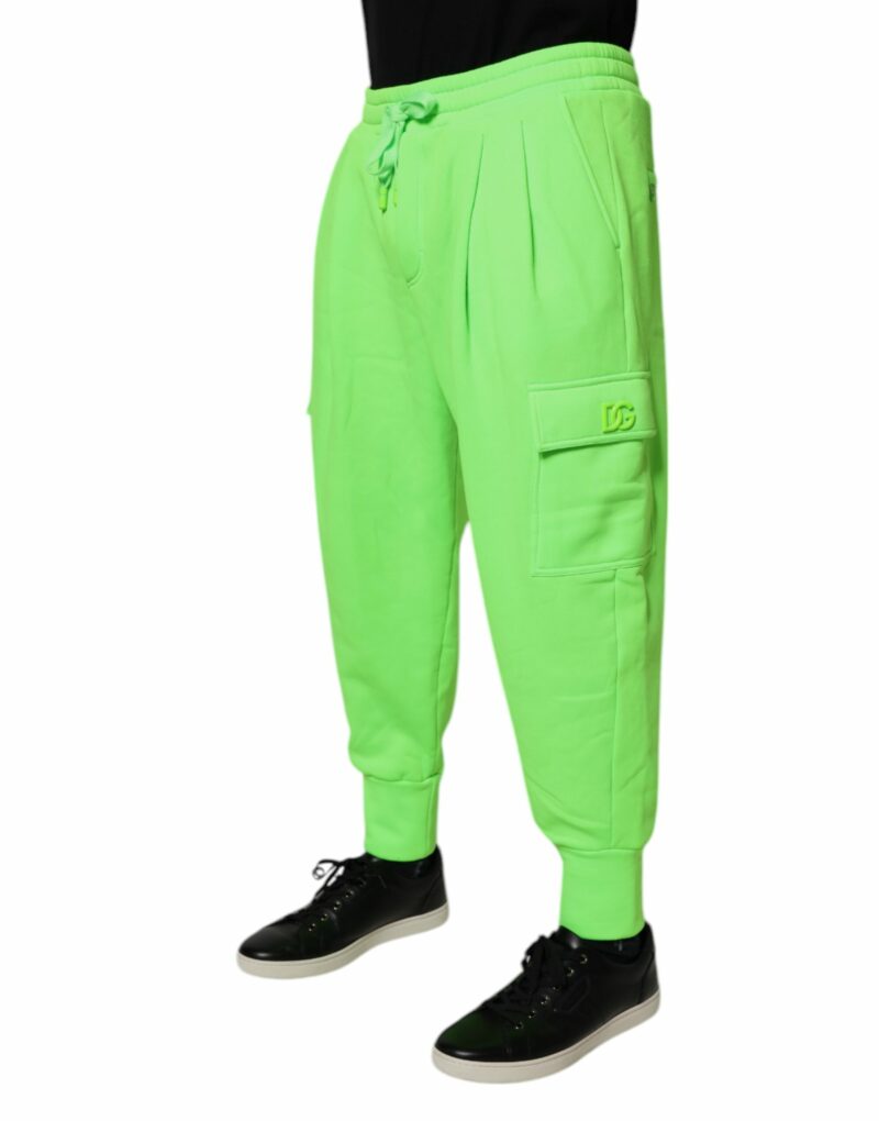 Dolce & Gabbana Neon Green Cargo Jogger Men Sweatpants Pants - Image 3