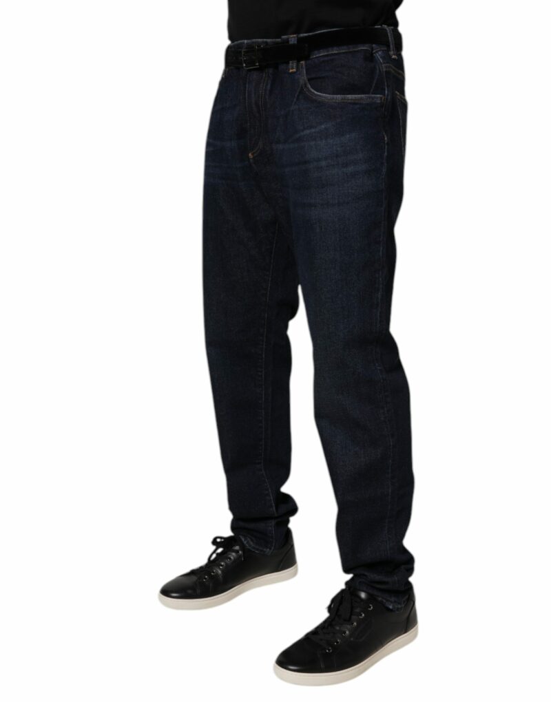 Dolce & Gabbana Dark Blue Cotton Stretch Skinny Denim Jeans - Image 3