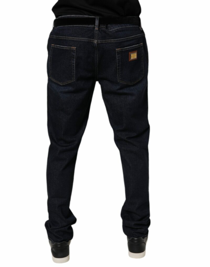 Dolce & Gabbana Dark Blue Cotton Stretch Skinny Denim Jeans - Image 4
