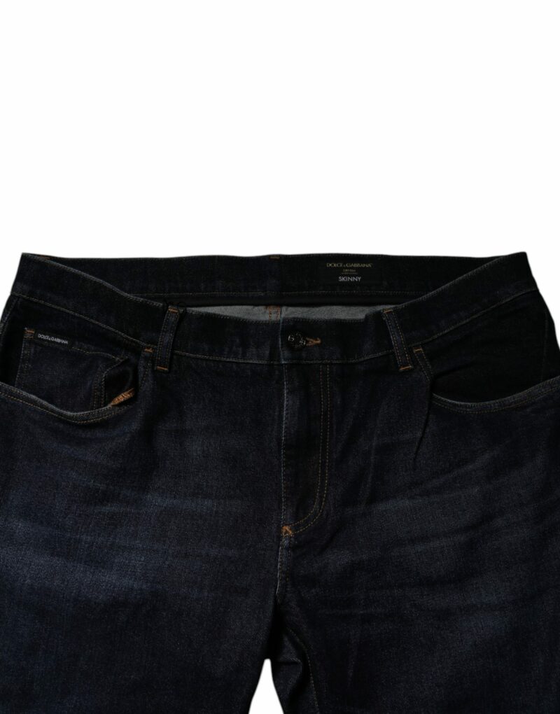 Dolce & Gabbana Dark Blue Cotton Stretch Skinny Denim Jeans - Image 5