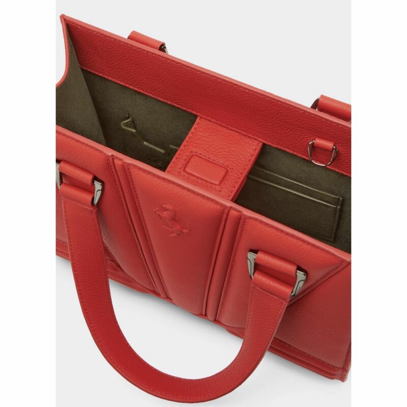 Ferrari Red Leather Handbag - Image 4