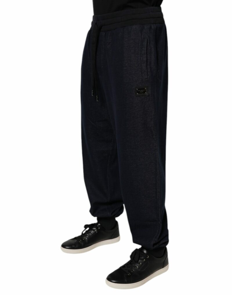Dolce & Gabbana Black Jacquard Cotton Jogger Sweatpants Pants - Image 3