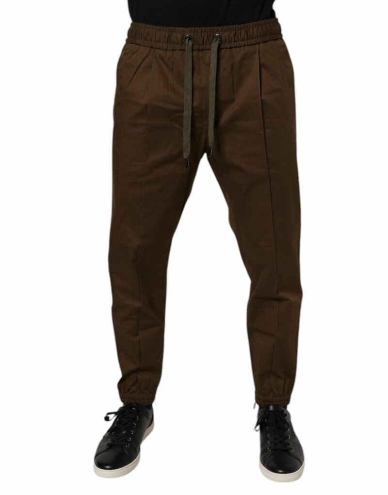 Dolce & Gabbana Brown Cotton Stretch Jogger Sweatpants Pants - Image 2