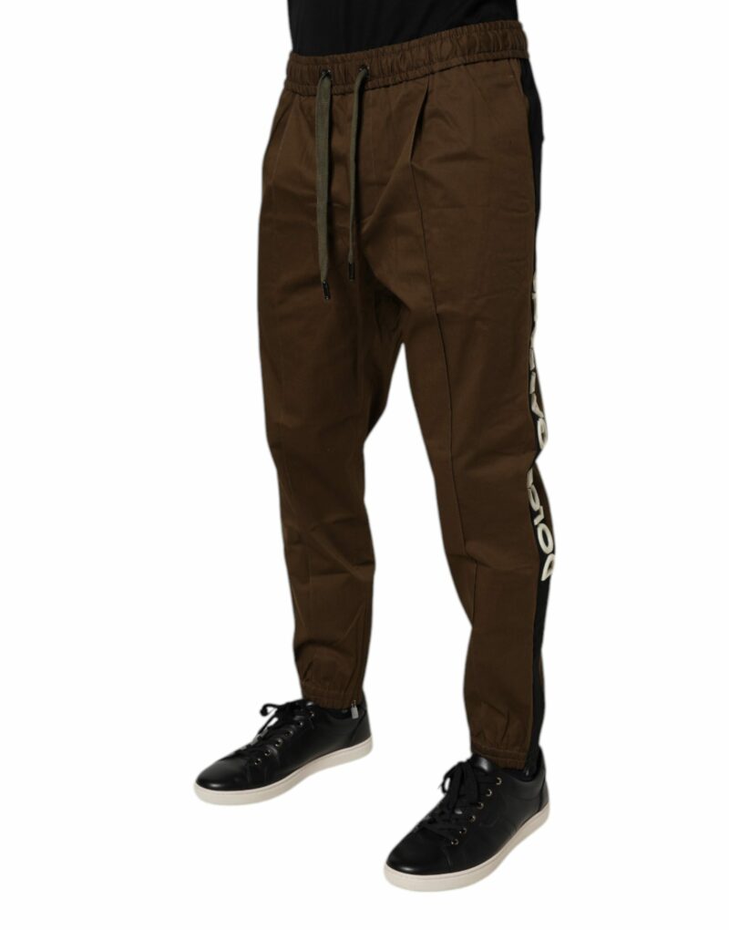 Dolce & Gabbana Brown Cotton Stretch Jogger Sweatpants Pants - Image 3