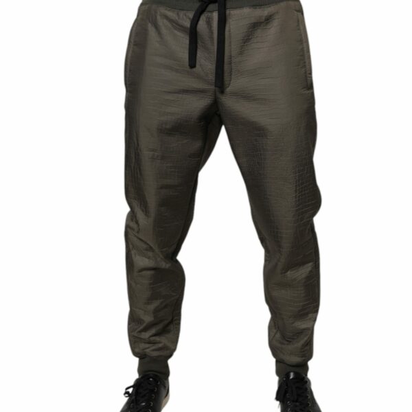 Dolce & Gabbana Brown Lambskin Leather Men Sweatpants Pants