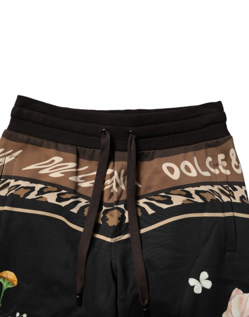 Dolce & Gabbana Black Floral Cotton Jogger Sweatpants Pants - Image 5