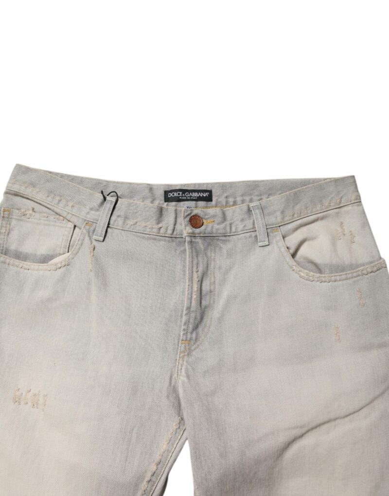 Dolce & Gabbana Light Gray Cotton Skinny Denim Jeans - Image 5